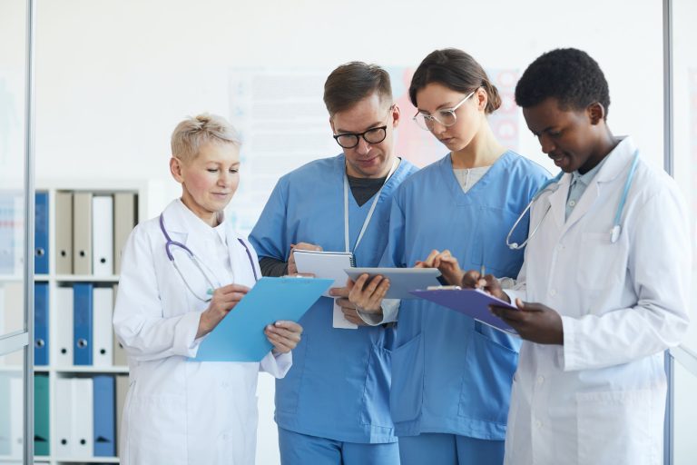 Multi-Ethnic Group of Doctors in Clinic